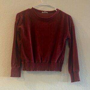 Red Velvet Long Sleeve Top and Flower Bottoms